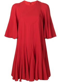 Valentino платье мини с плиссировкой