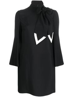 Valentino короткое платье с бантом на воротнике
