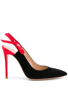 Gianvito Rossi двухцветные туфли с ремешком на пятке