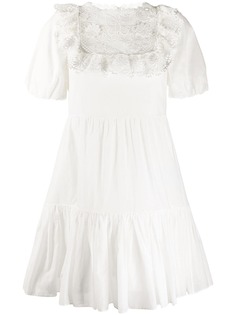 RedValentino расклешенное платье мини с вышивкой