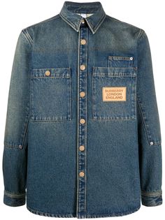 Burberry джинсовая куртка с нашивкой-логотипом