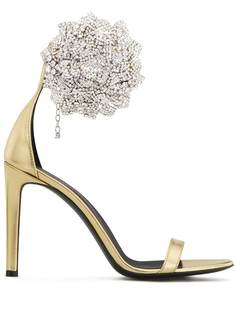 Giuseppe Zanotti босоножки Fleur с кристаллами