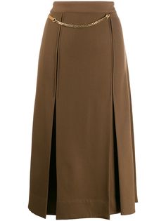 Victoria Beckham юбка со складками и цепочкой