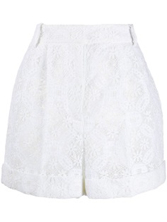 Alexander McQueen кружевные шорты с завышенной талией