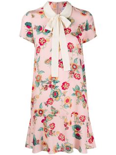 RedValentino короткое платье с цветочным принтом