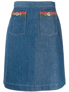 Gucci джинсовая мини-юбка