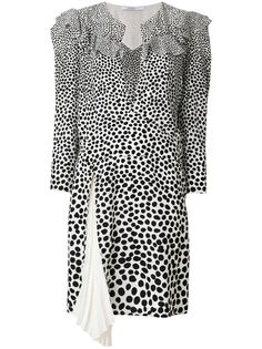 Givenchy платье с разрезом на груди и леопардовым принтом
