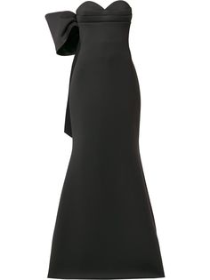 Badgley Mischka платье асимметричного кроя с бантом