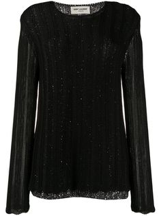 Saint Laurent многослойный джемпер с пайетками