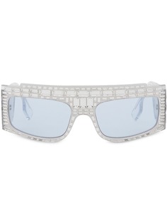 Burberry солнцезащитные очки в прямоугольной оправе с кристаллами
