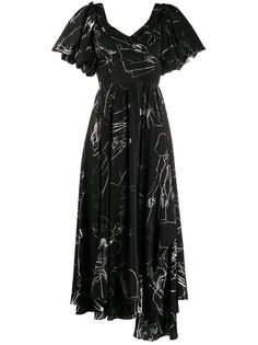 Alexander McQueen драпированное платье CDC с принтом