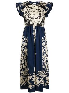 RedValentino платье макси с цветочным принтом
