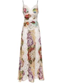 Dolce & Gabbana шифоновое платье макси с цветочным узором
