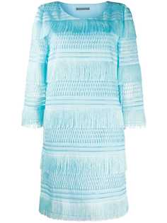 Alberta Ferretti ярусное платье с бахромой