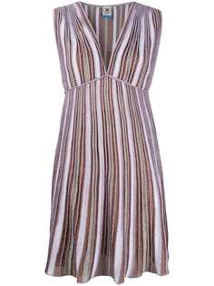 M Missoni платье в полоску с эффектом металлик