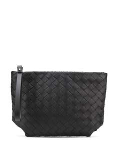 Bottega Veneta клатч на молнии с плетением Intrecciato