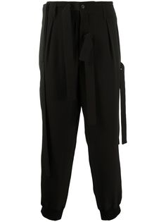 Yohji Yamamoto брюки с отделкой ремешками