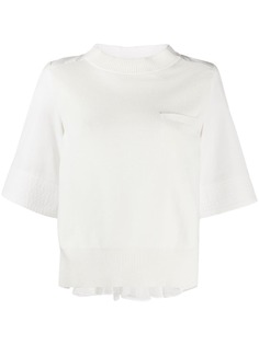 Sacai трикотажный топ в рубчик