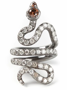 Loree Rodkin кольцо с бриллиантами в форме змеи