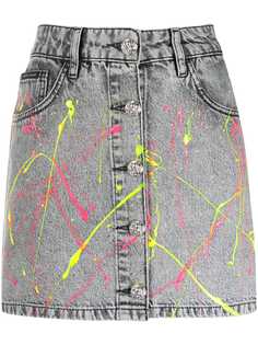 Philipp Plein юбка с эффектом разбрызганной краски