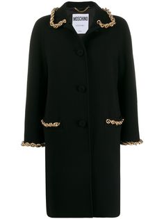 Moschino однобортное пальто с цепочкой