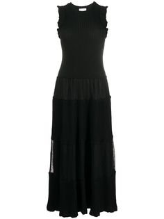 RedValentino длинное платье со вставками из тюля