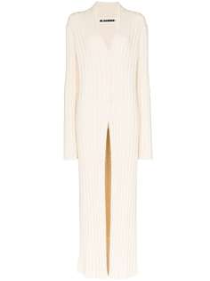 Jil Sander длинный кардиган в рубчик