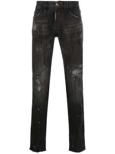 Philipp Plein декорированные джинсы прямого кроя
