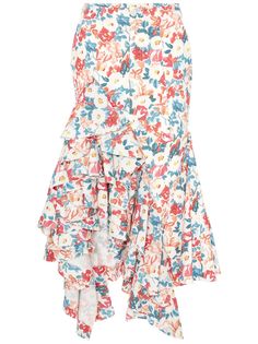 JW Anderson юбка с цветочным принтом и оборками