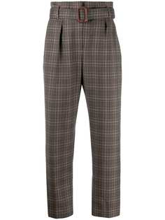 Brunello Cucinelli клетчатые брюки с поясом