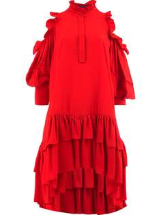 Alexander McQueen платье с прорезями на плечах