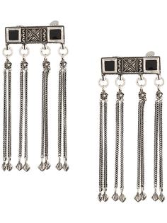 Saint Laurent серьги-клипсы с цепочками