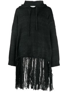 Valentino джемпер с капюшоном и бахромой