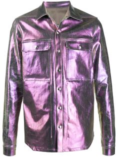 Rick Owens куртка-рубашка с голографическим эффектом