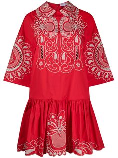 RedValentino платье с цветочной вышивкой