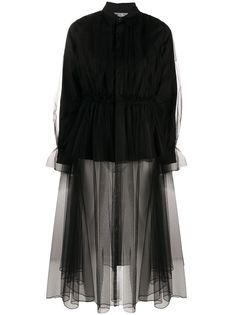 Comme Des Garçons Noir Kei Ninomiya платье-рубашка с прозрачным подолом