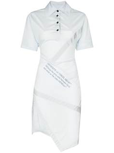 Off-White платье асимметричного кроя с короткими рукавами