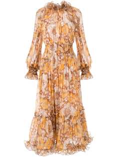 Zimmermann платье миди Super Eight с цветочным принтом