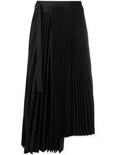 Sacai плиссированная юбка с запахом
