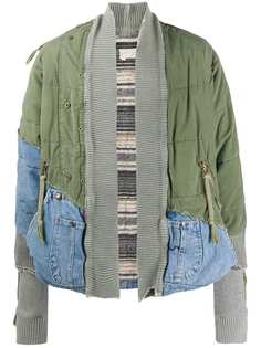 Greg Lauren куртка Army с джинсовыми вставками