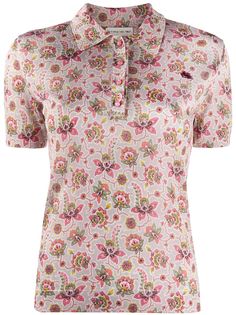 Etro рубашка-поло с короткими рукавами и цветочным принтом