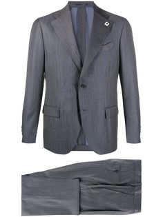 Lardini полосатый костюм узкого кроя