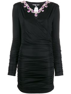 Moschino платье с кристаллами и сборками