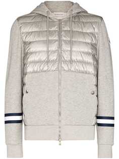 Moncler худи на молнии с дутыми вставками