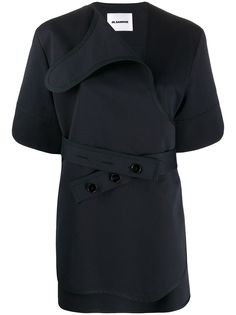 Jil Sander топ с запахом и поясом