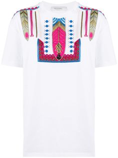 Valentino футболка Pop Feathers с вышивкой