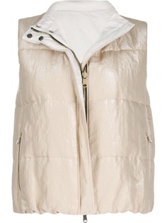 Brunello Cucinelli двусторонний жилет с эффектом металлик