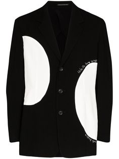 Yohji Yamamoto однобортный пиджак с контрастными вставками