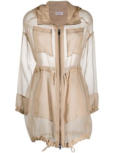 Brunello Cucinelli прозрачная куртка с капюшоном