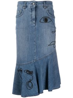 Moschino джинсовая юбка асимметричного кроя